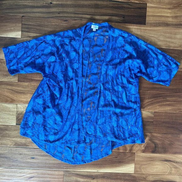 LuLaRoe Royal Blue Lace Lindsay Cardigan size Small - Picture 1 of 3